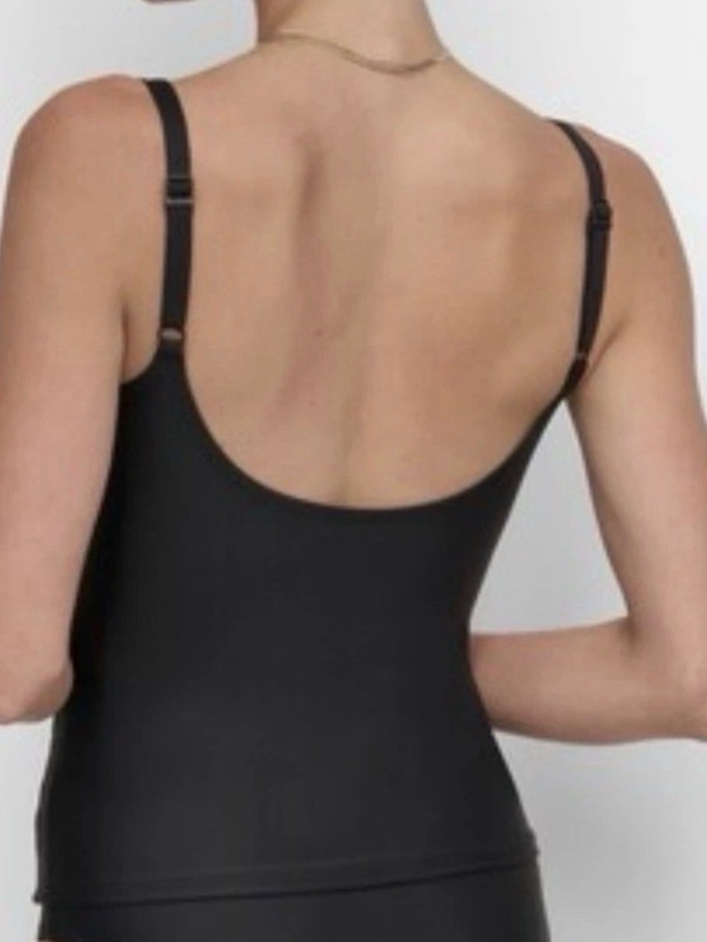 DKNY Black Wrap-Front Tankini Top - Picture 3 of 6